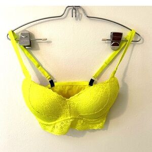 NWOT Pink by Victoria’s Secret Yellow Lace Bra